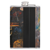 Pianospeler - olieverfschilderij heupfles (Achterkant)