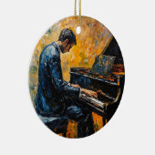 Pianospeler - olieverfschilderij keramisch ornament (Rechts)