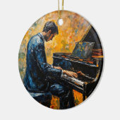 Pianospeler - olieverfschilderij keramisch ornament (Links)