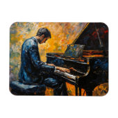 Pianospeler - olieverfschilderij magneet (Horizontaal)