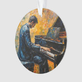 Pianospeler - olieverfschilderij ornament (voorkant)