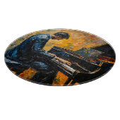 Pianospeler - olieverfschilderij snijplank (Hoek)