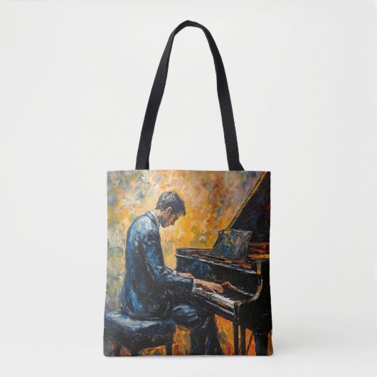 Pianospeler - olieverfschilderij tote bag (Voorkant)