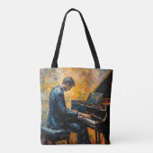 Pianospeler - olieverfschilderij tote bag (Achterkant)