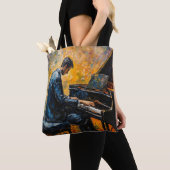 Pianospeler - olieverfschilderij tote bag (Dichtbij)