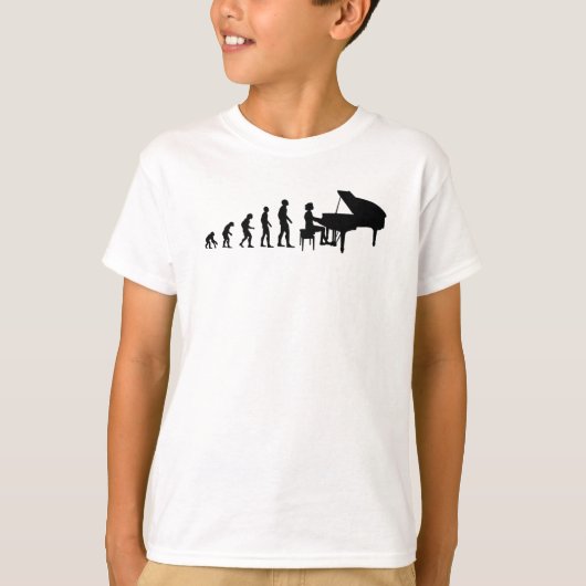 Pianospeler Pianist Evolution Women Girls Gift T-shirt (Voorkant)