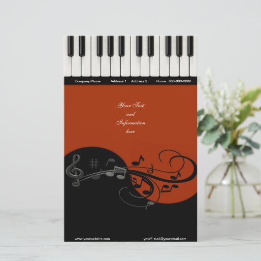 Pianostationery Briefpapier (Staand voorkant)
