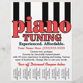 Pianostemming. Toetsenbord. Muzieklessen. Scheurbl Flyer