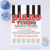 Pianostemming. Toetsenbord. Muzieklessen. Scheurbl Flyer (Enkel)