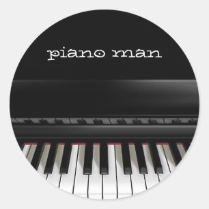 Pianosticker man ronde sticker