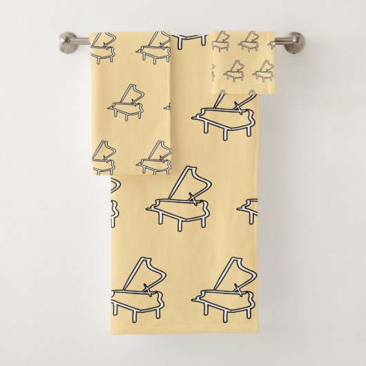 Pianothema Crème    Bad Handdoek (Insitu)