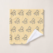 Pianothema Crème    Bad Handdoek (Wasdoekje)