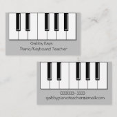 Pianotoetsen Afdrukkool Piano-toetsenbord Visitekaartje (Voorkant / Achterkant)