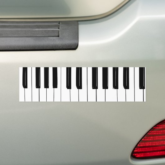 Pianotoetsen Bumpersticker (Op auto)