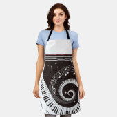 Pianotoetsen decoratie schort (Gedragen)
