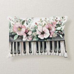 Pianotoetsen en bloemen accentkussen accent kussen