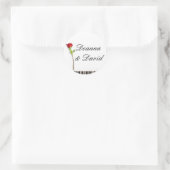 Pianotoetsen en een roos ronde sticker (Tas)