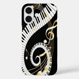 Pianotoetsen en gouden Muzieknoten iPhone5 iPhone 16 Hoesje