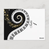 Pianotoetsen en gouden Muzieknoten Tafelnummer (Achterkant)