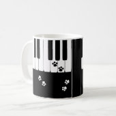 Pianotoetsen en kattenpootjes koffiemok (Voorkant links)