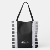 Pianotoetsen en naam tote bag (Achterkant)