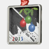 Pianotoetsen en notities | kerstversiering metalen ornament (Links)