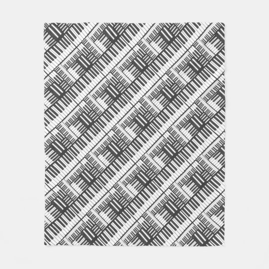 Pianotoetsen en strepen Patroon Fleece Deken (Voorkant)