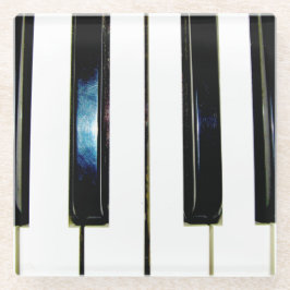 Pianotoetsen Glazen Onderzetter