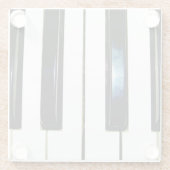 Pianotoetsen Glazen Onderzetter (Achterkant)