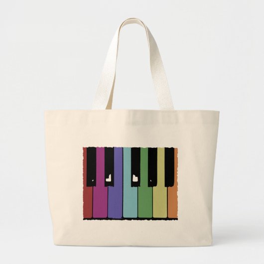 Pianotoetsen Grote Tote Bag (Voorkant)
