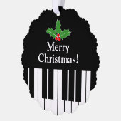 Pianotoetsen Kerstkaart boom ornament (Links)