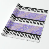 Pianotoetsen Lila Patroon Cadeaupapier (Uitgerold)