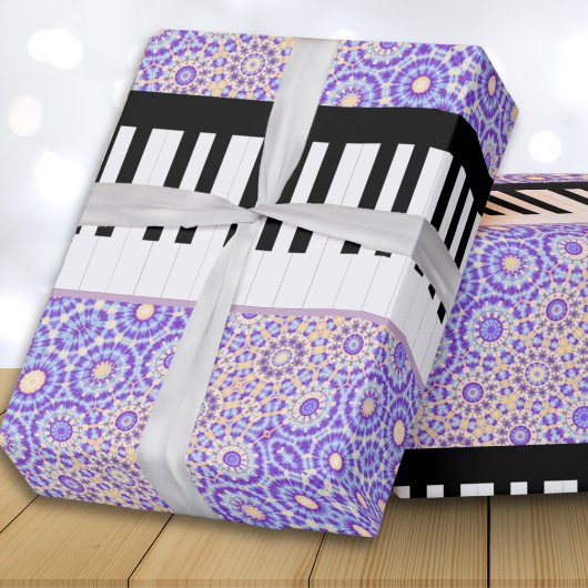 Pianotoetsen Lila Patroon Cadeaupapier