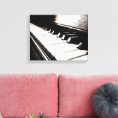Pianotoetsen Macro Canvas Afdruk (Insitu (Woonkamer))