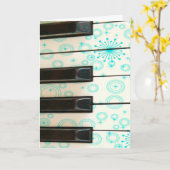 Pianotoetsen met Aqua Circles Kaart (Gele Bloem)