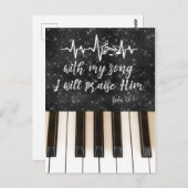 Pianotoetsen met mijn Lied Ik zal Hem prijzen Schr Briefkaart (Voorkant / Achterkant)