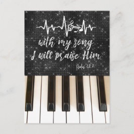Pianotoetsen met mijn Lied Ik zal Hem prijzen Schr Briefkaart