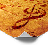 Pianotoetsen met muzieknotities en roos poster (Hoek)