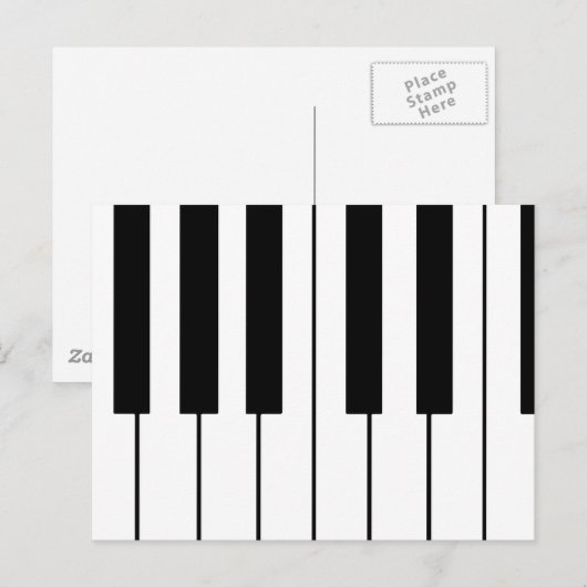 pianotoetsen met muziekthema briefkaart (Voorkant / Achterkant)
