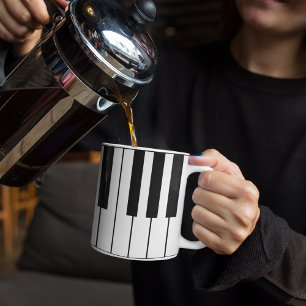 Pianotoetsen met muziekthema koffiemok