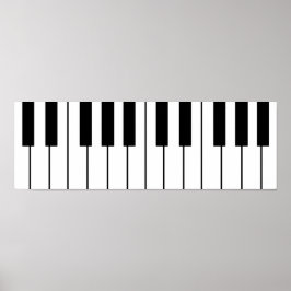 pianotoetsen met muziekthema's poster