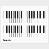 pianotoetsen met muziekthema's rechthoekige sticker (Vel)