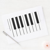 pianotoetsen met muziekthema's rechthoekige sticker (Envelop)