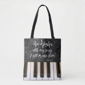 Pianotoetsen met Schriftcitaat Tote Bag (Voorkant)