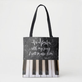 Pianotoetsen met Schriftcitaat Tote Bag