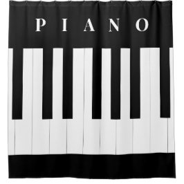 Pianotoetsen Muziek Toetsenbord Instrument Zwart W Douchegordijn