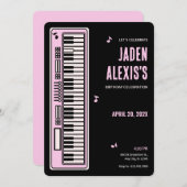 Pianotoetsen muziek verjaardag  kaart (Voorkant / Achterkant)