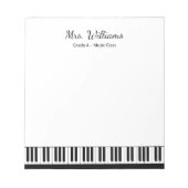 Pianotoetsen Muziekleraar Toetsenbord gepersonalis Notitieblok (Voorkant)