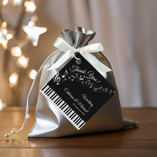 Pianotoetsen Muzieknamen Zwart & Wit Bruiloft Bedankjes Labels