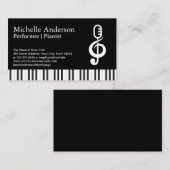 Pianotoetsen | muzieknoot van de microfoon visitekaartje (Voorkant / Achterkant)